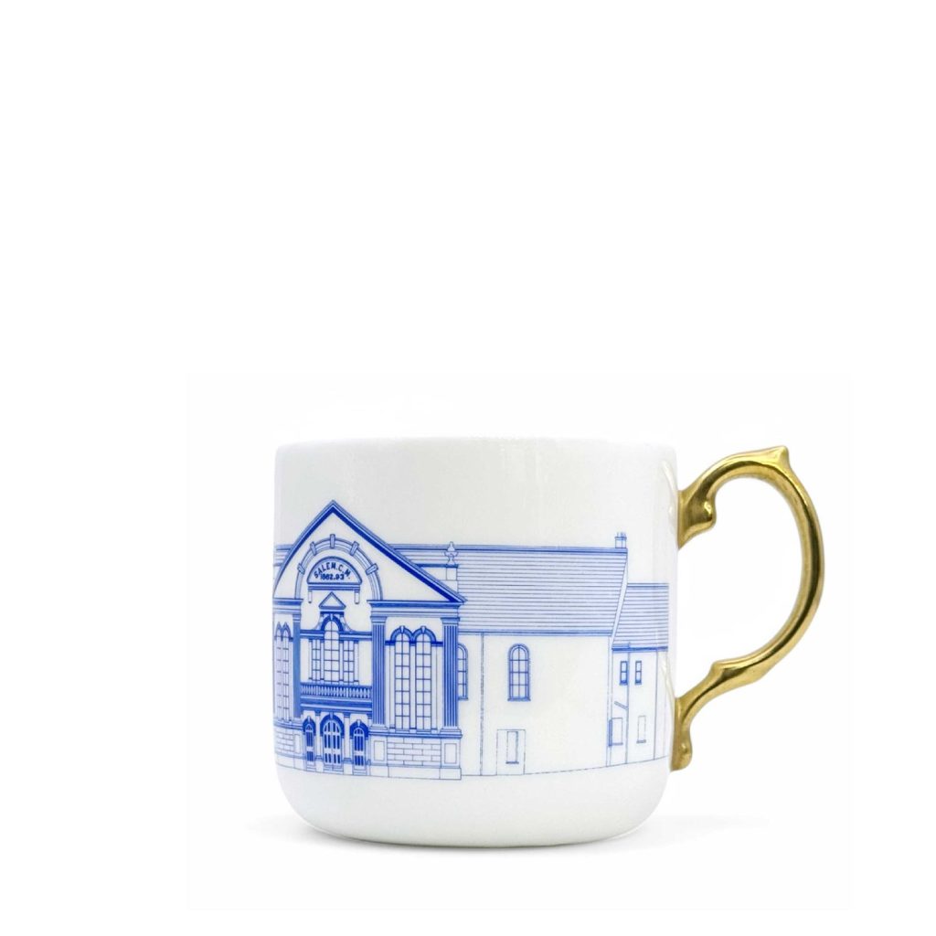 Capel Salem mug blue & gold