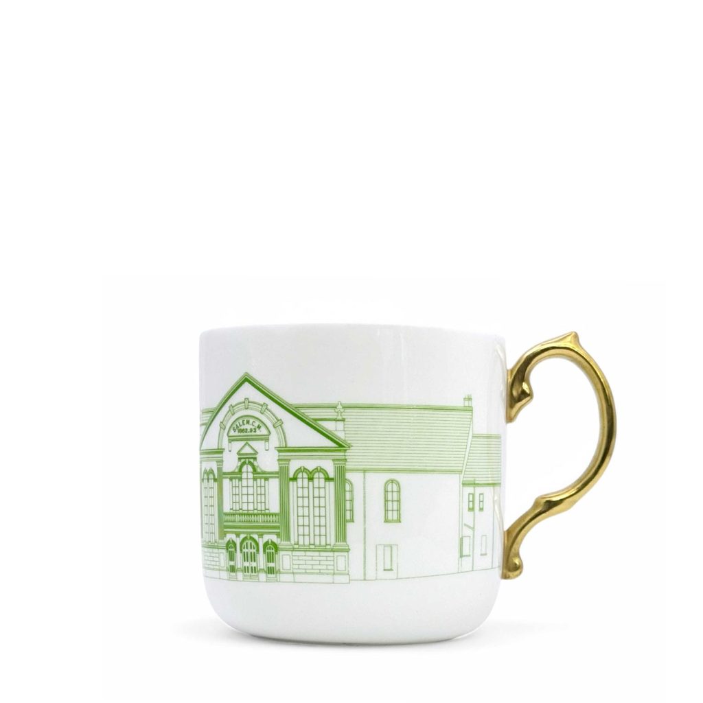 Capel Salem mug green & gold