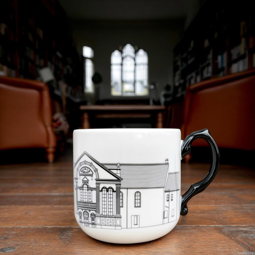 Capel Salem mug on the floor